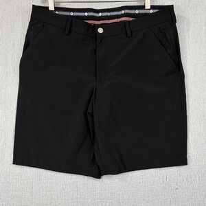Ballin Drummond Flat Front Shorts‎ Sz 36 Black Golf Summer Performance Stretch